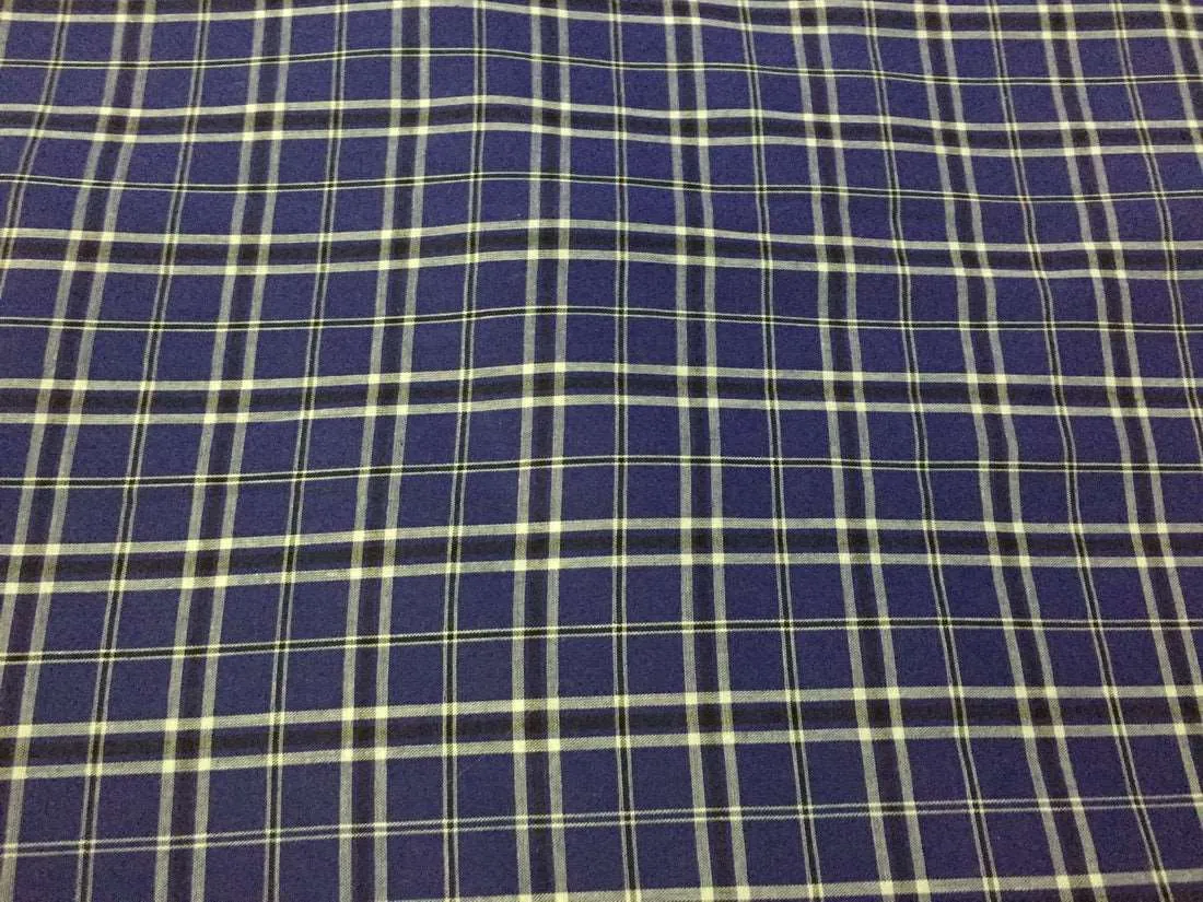 100% cotton cambric navy and black plaids 58" wide