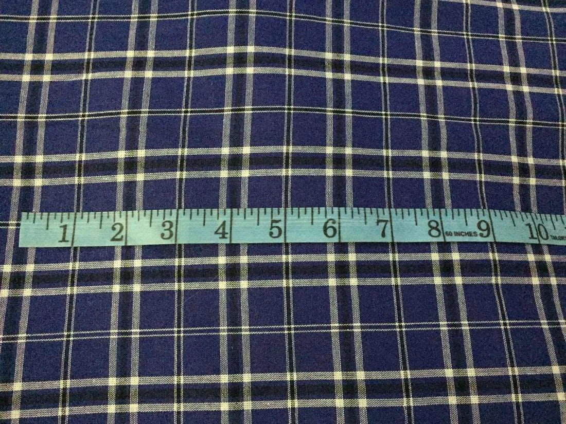 100% cotton cambric navy and black plaids 58" wide