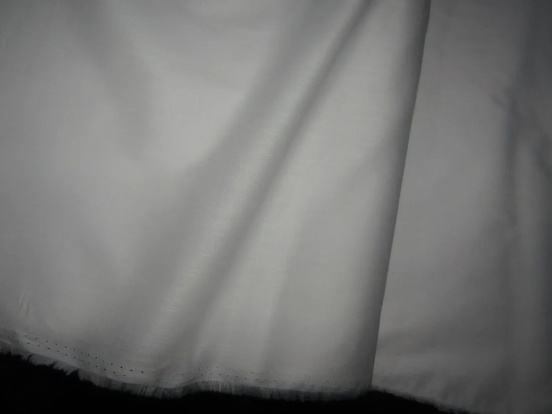 100% COTTON FABRIC with long slubs white colour [ RICHMAN ] 58" wide Dyeable [10388]