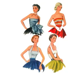 1950s Pattern, Quick & Easy Halter Neck, Strapless Tops - Bust 30" (76.2 cm)