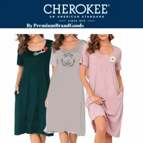 3 Pack Assorted Cherokee Women's super soft Nightgowns cozy Crew neck Loungewear