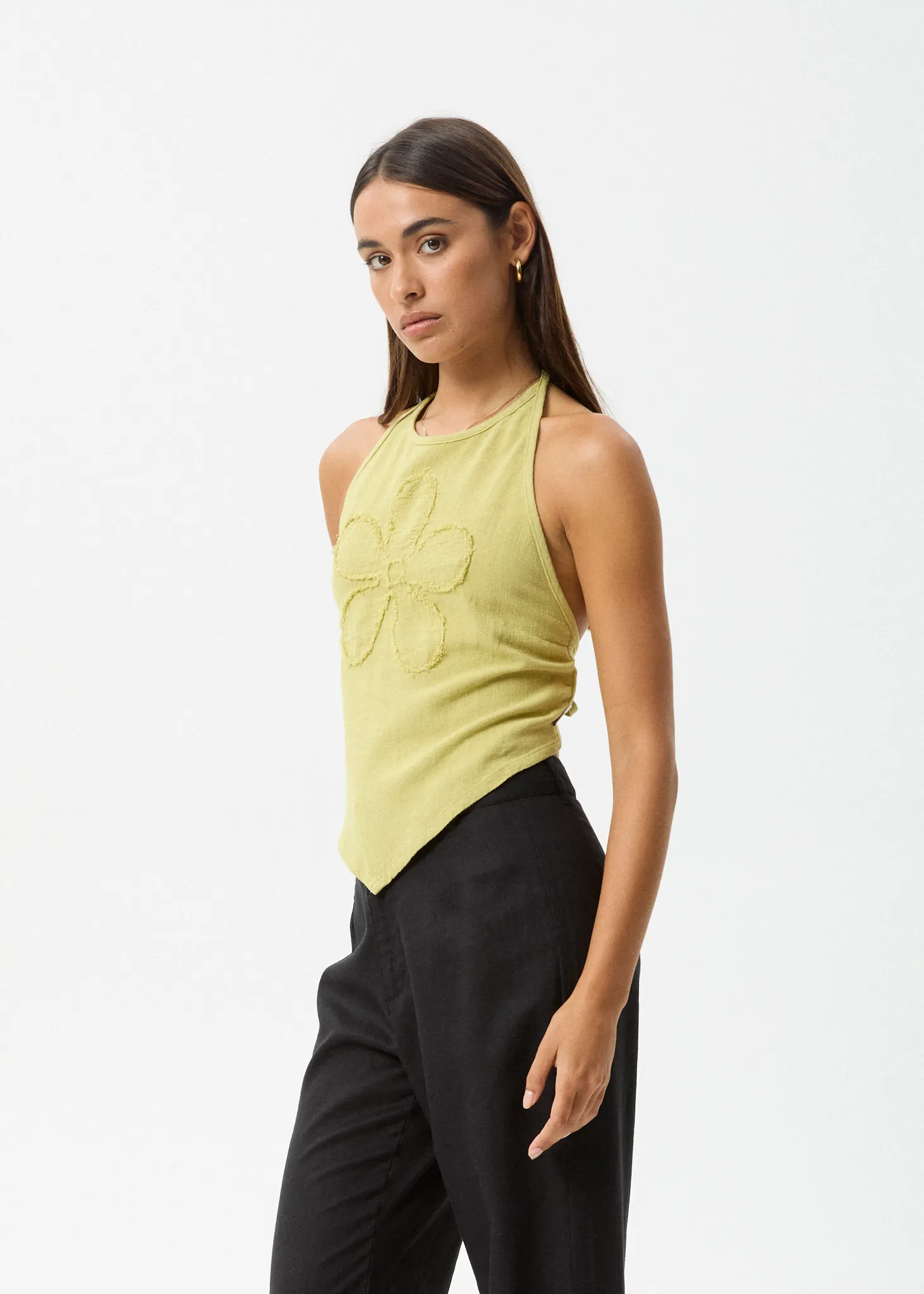 AFENDS Womens Amaya - Halter Top - Lemongrass