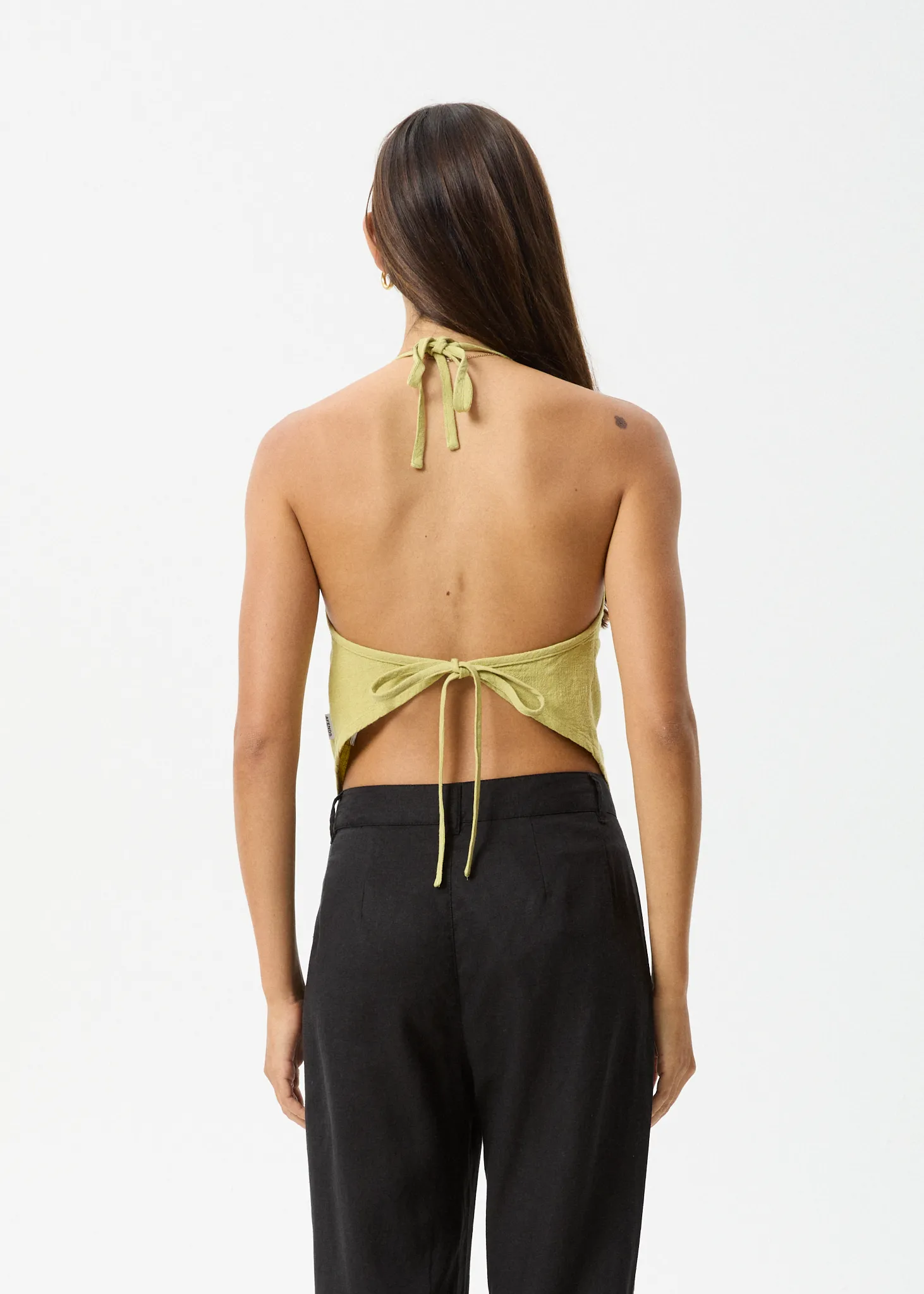 AFENDS Womens Amaya - Halter Top - Lemongrass