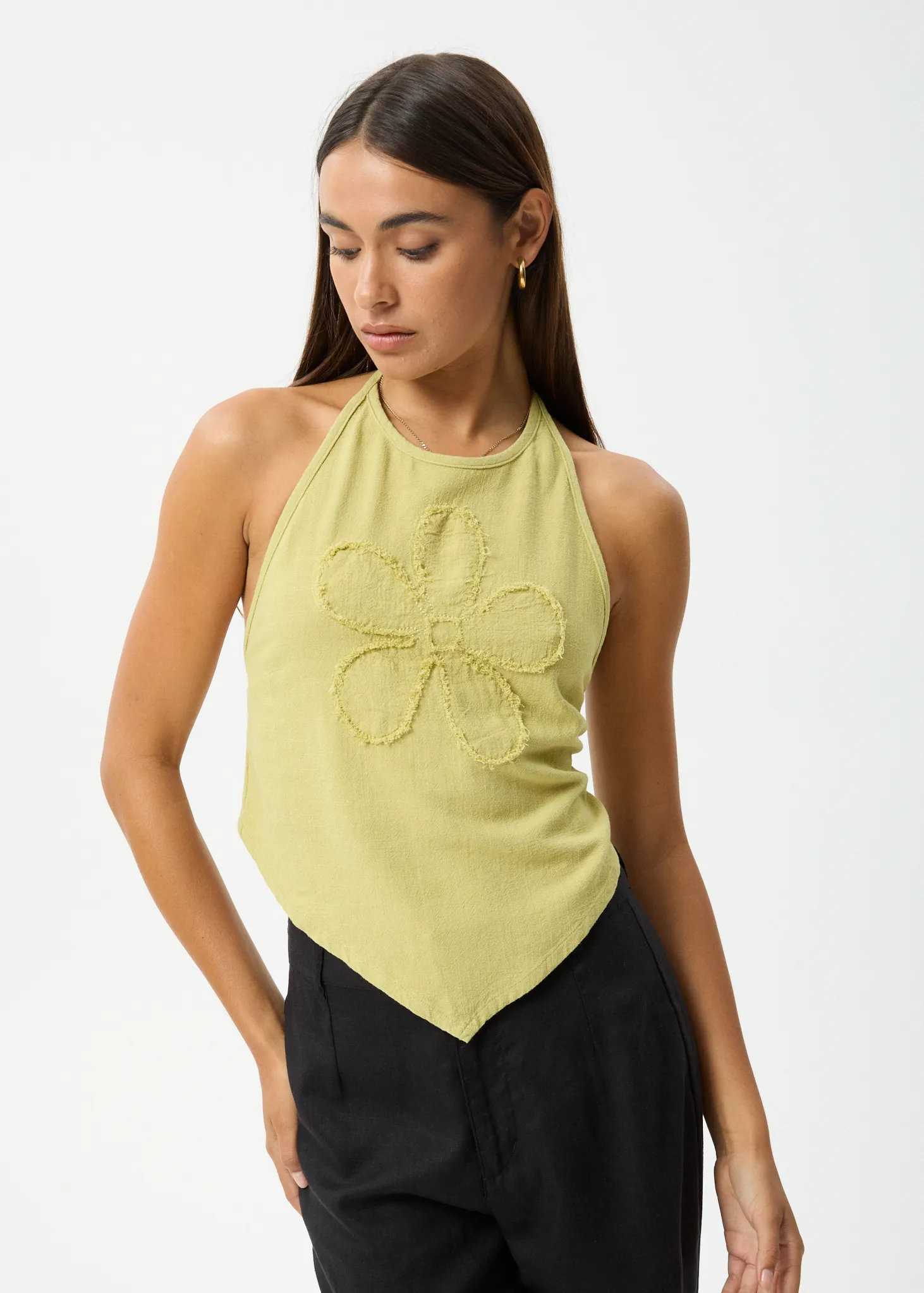 AFENDS Womens Amaya - Halter Top - Lemongrass