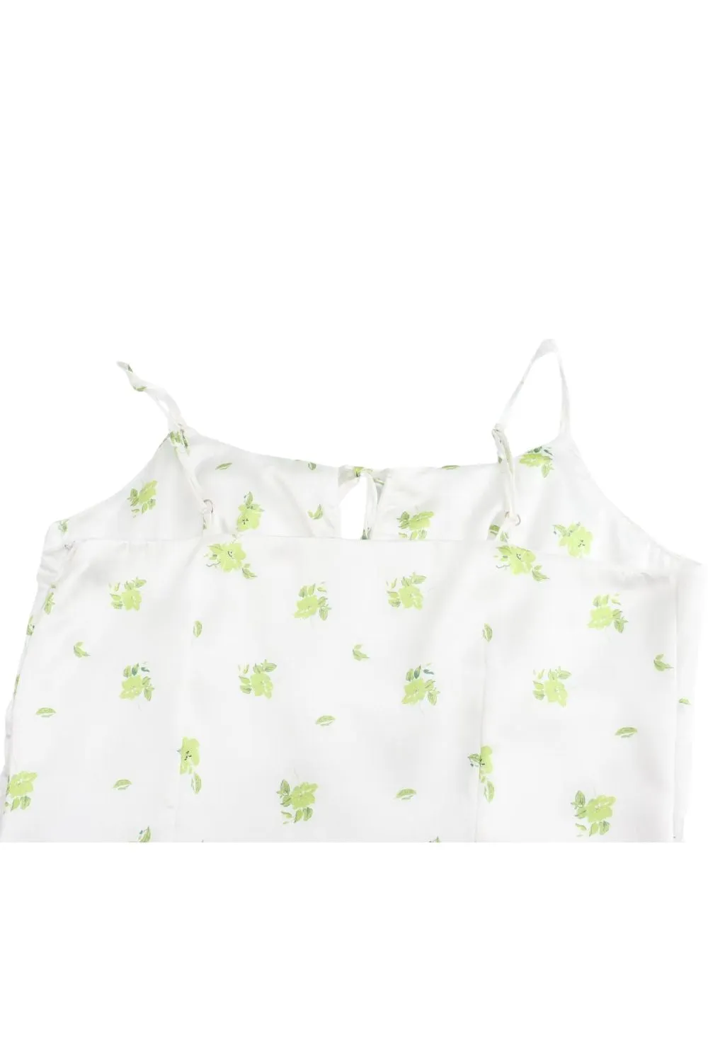 'Alice' Simple Green Floral Print Halter Dress