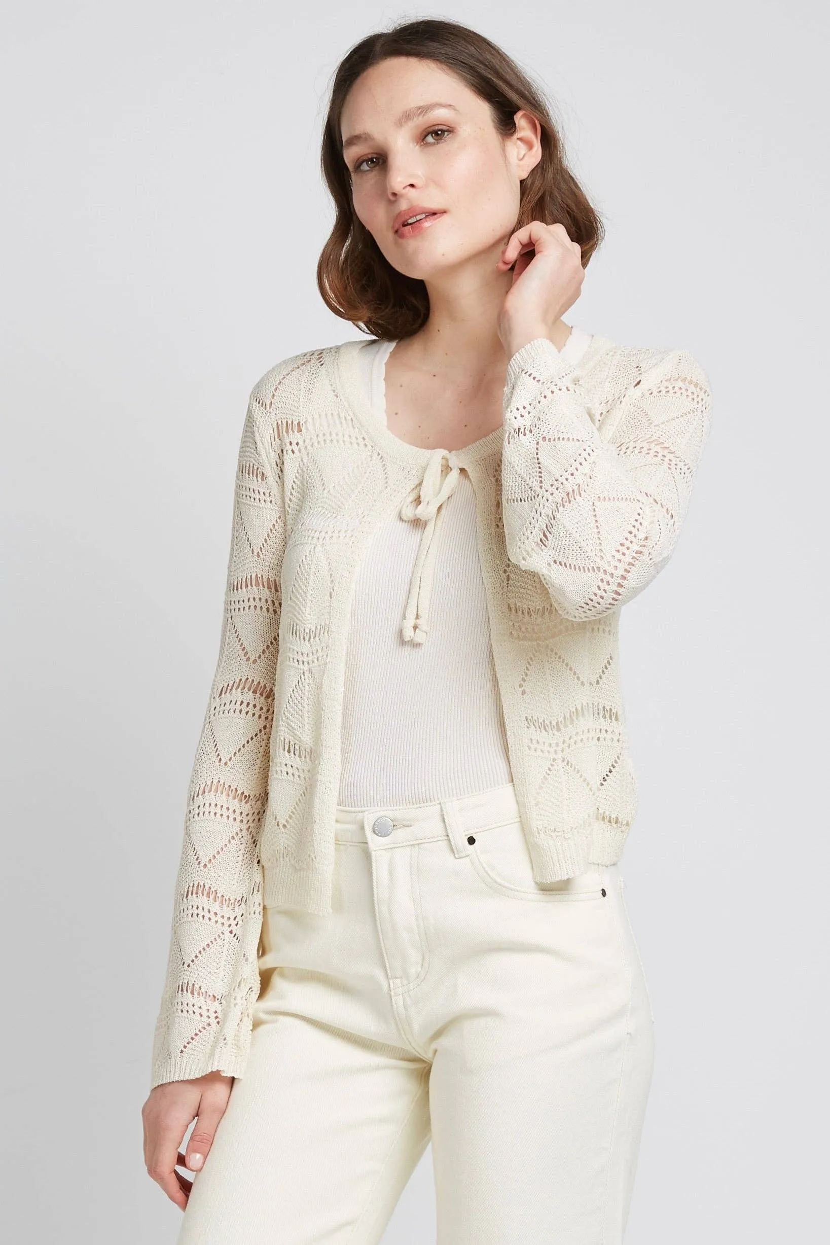 Andy and Lucy Paris- Openwork texture cardigan