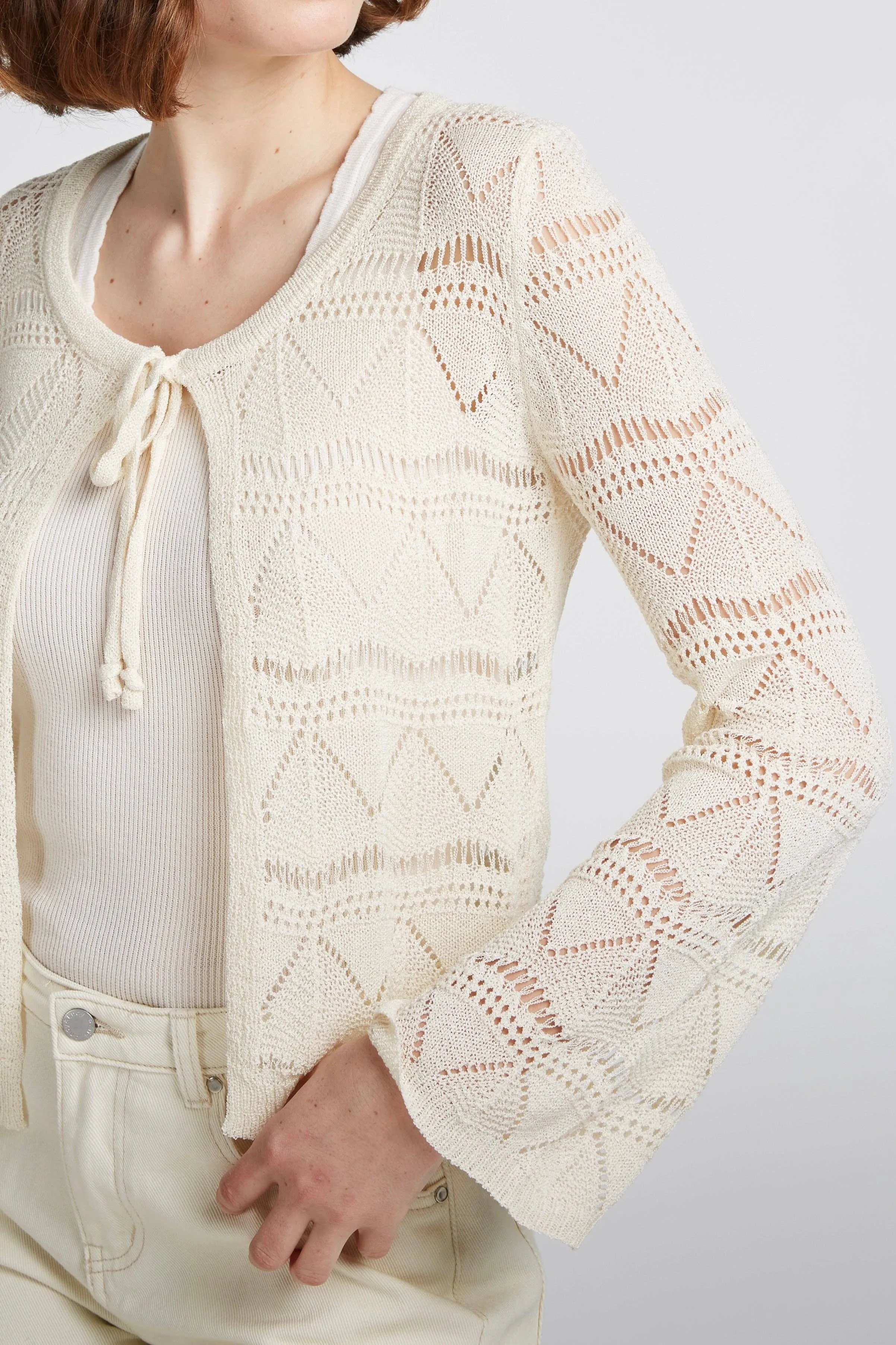 Andy and Lucy Paris- Openwork texture cardigan