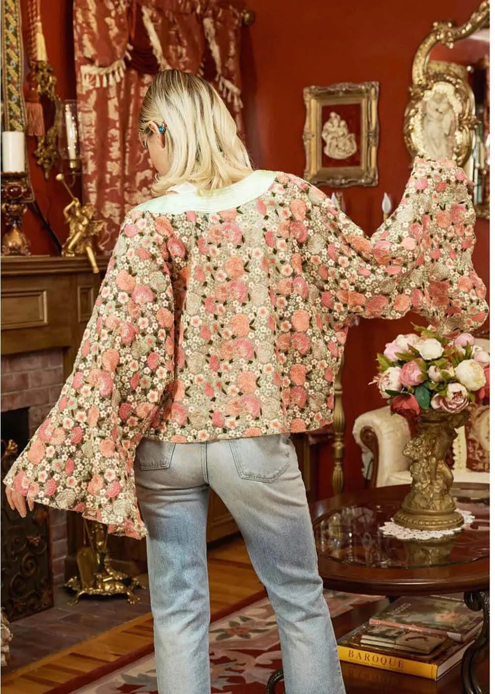 Aratta Vintage Garden Floral Kimono Meerkleurig