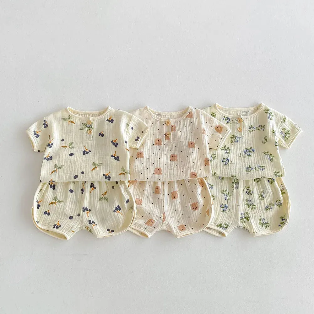 Baby Girls & Boys Linen PJ Set