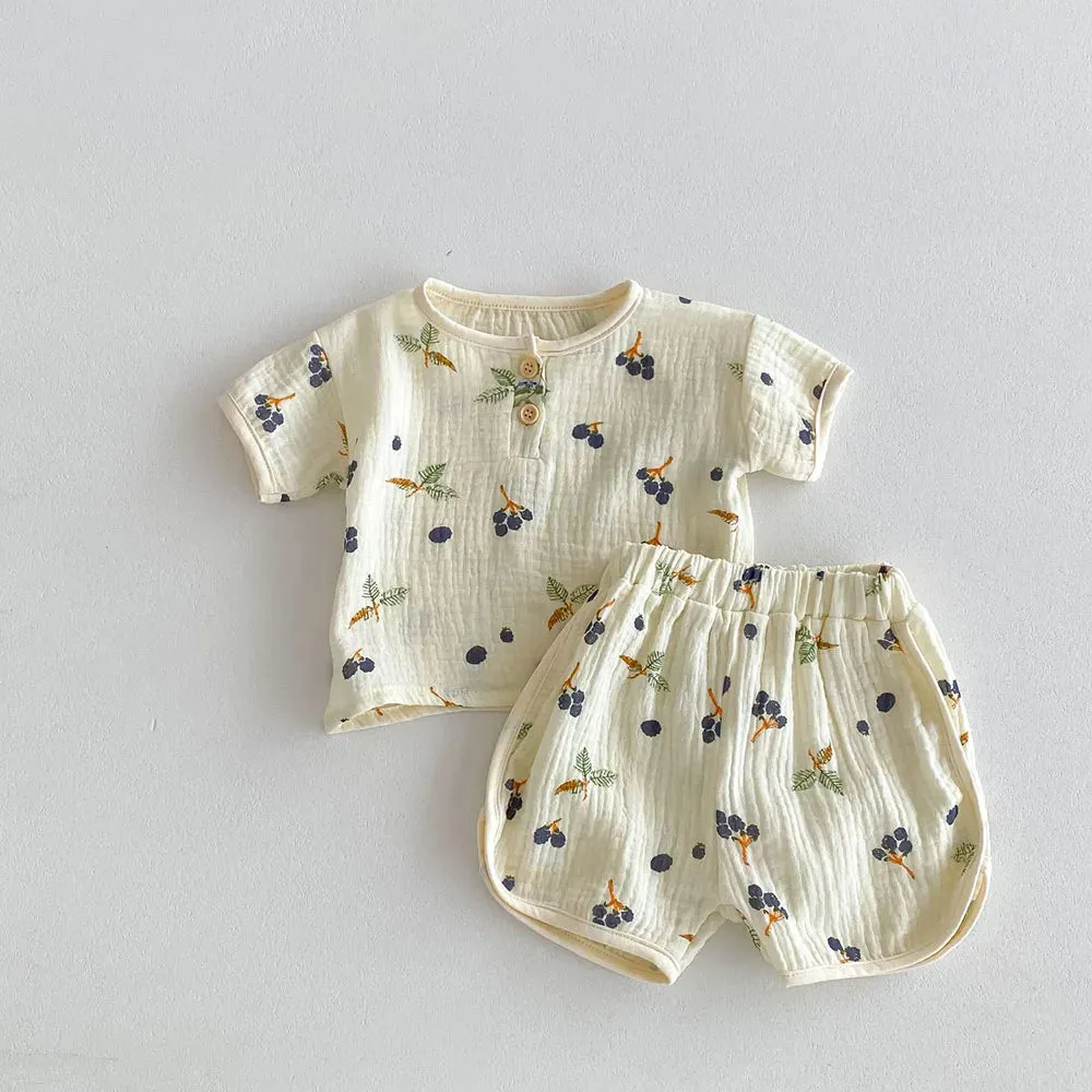 Baby Girls & Boys Linen PJ Set