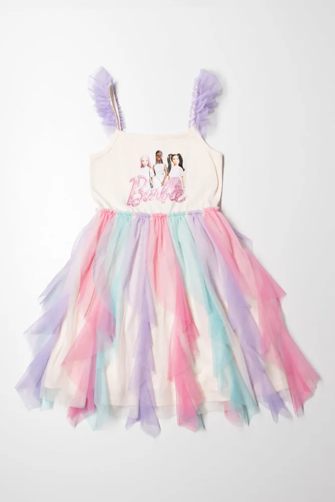 Barbie Strappy Tulle Dress Multi