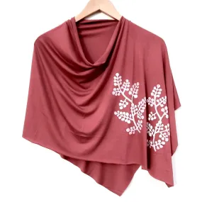 Berry Branch Poncho (white ink)