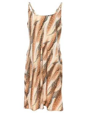 Black & Brown Abstract Pattern Strappy Dress - M