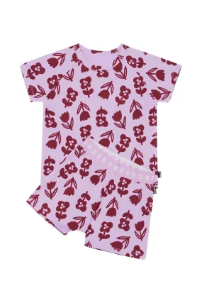 Bonds Kids Tee Sleep Set - Topsy Turvy Tulip Purple Pansy