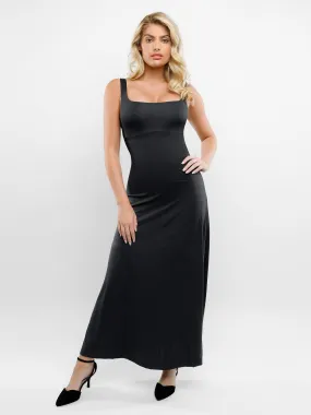 Built-In Shapewear Square Neck Sleeveless Maxi Dress