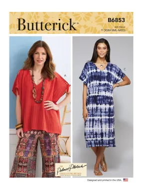 Butterick Pattern B6853 Misses' V-Neck Pullover Tunic & Dresses