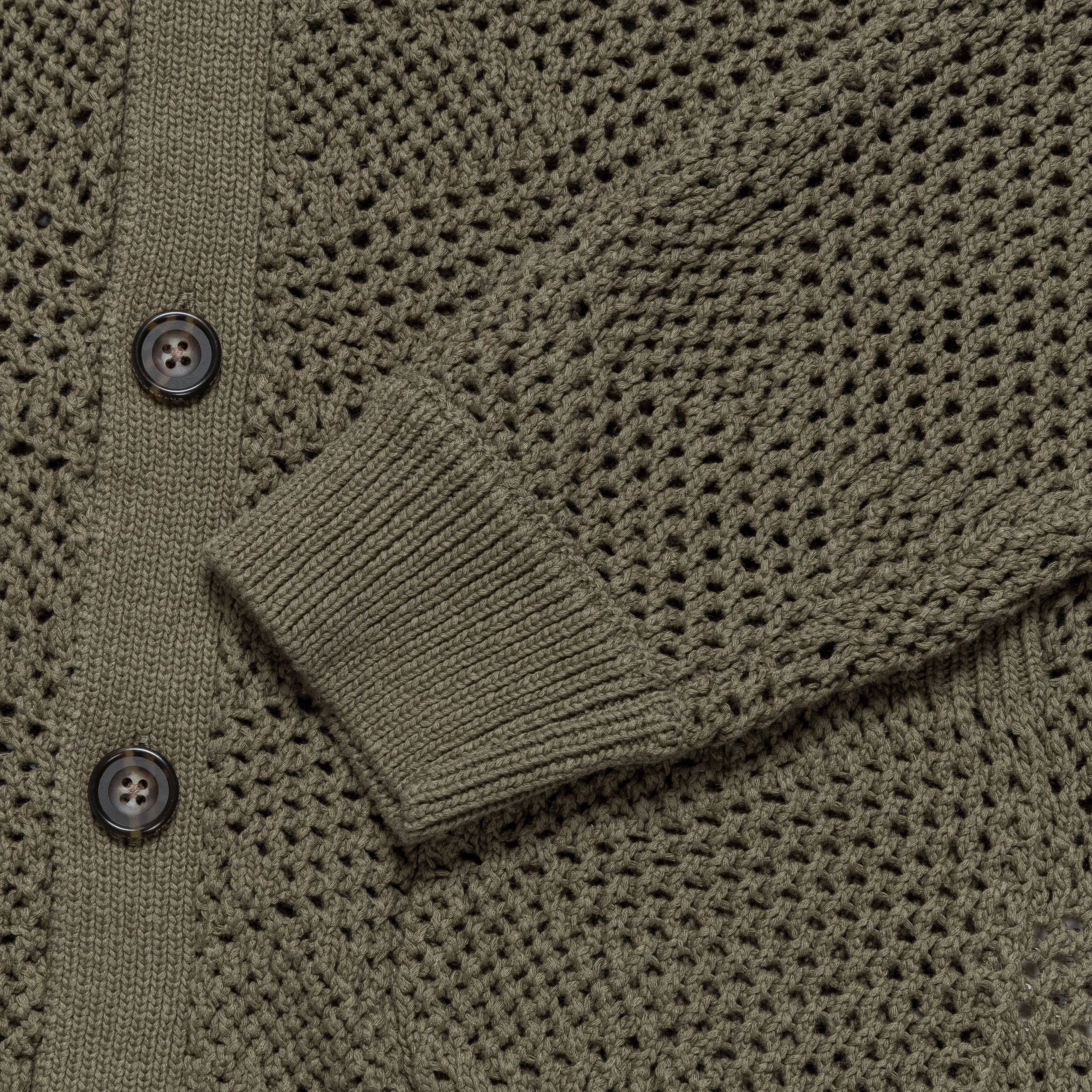 Cardigan Argyle Mesh - Olive