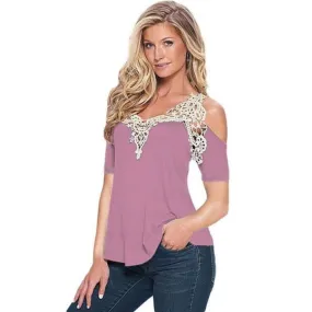 Casual Off Shoulder Lace Top