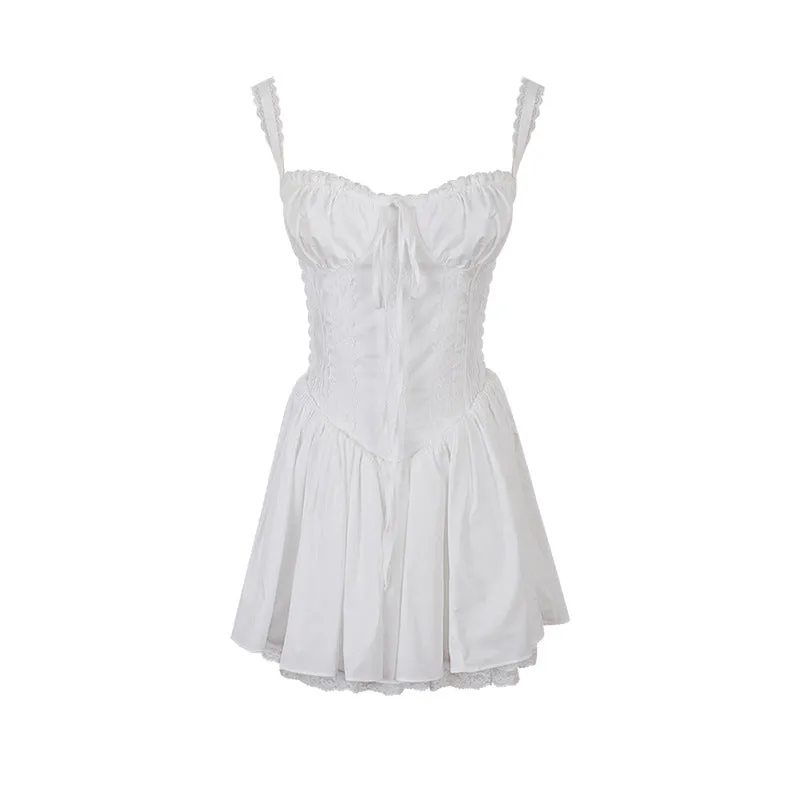 Classic Elegance: Adjustable Steel Ring Cotton Dress