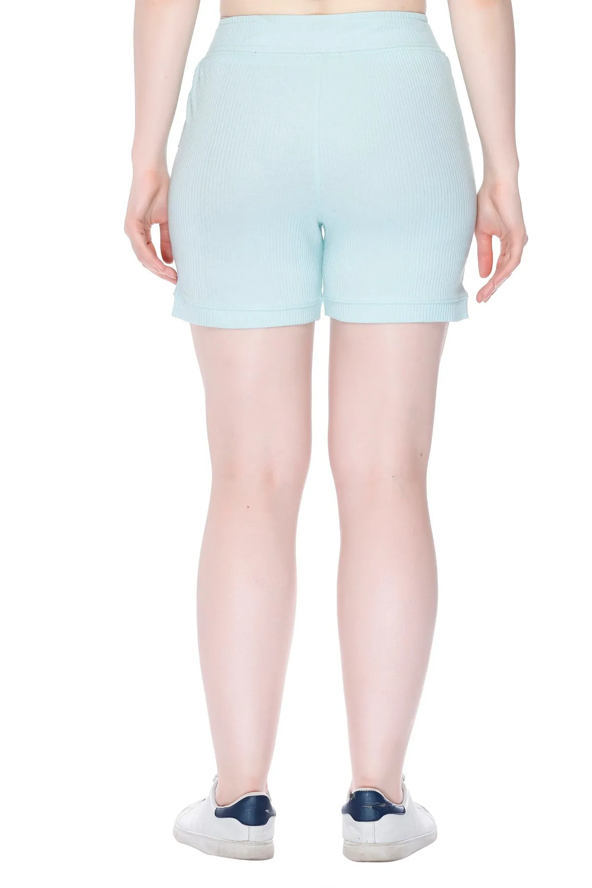 Cotton Shorts For Women - Plain Bermuda Combo (Black /Mint/Tangy)