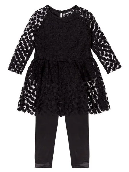 Deux Par Deux Girls' Night Out Lacey Tunic and Legging Set Sizes 5, 6