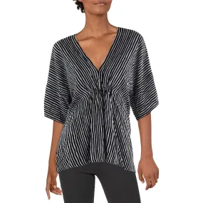 Donna Karan Sleepwear Womens Striped Comfy Sleep Shirt