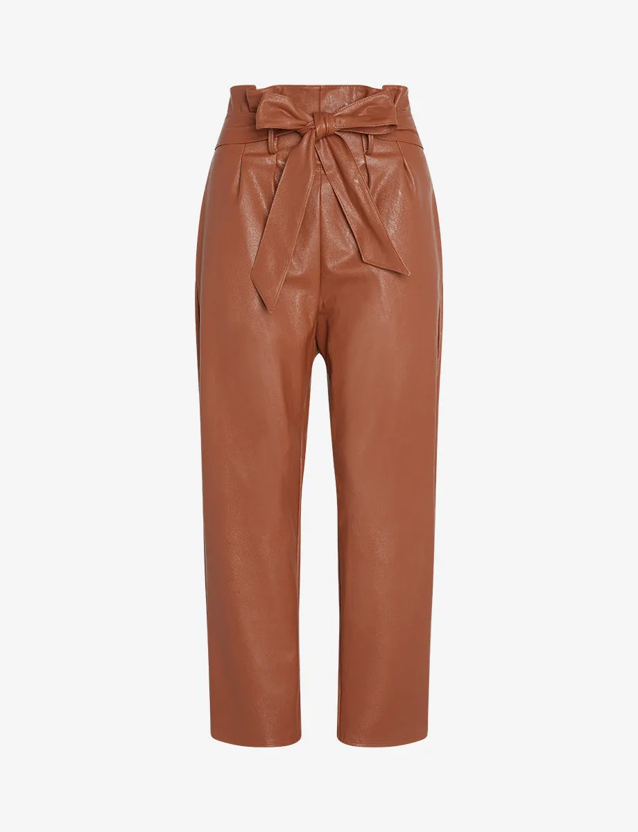 Faux Leather Paperbag Pants