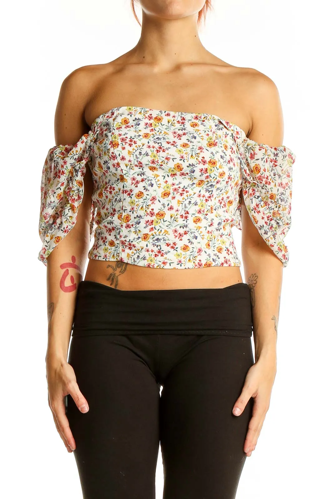 Floral Off-Shoulder Crop Top