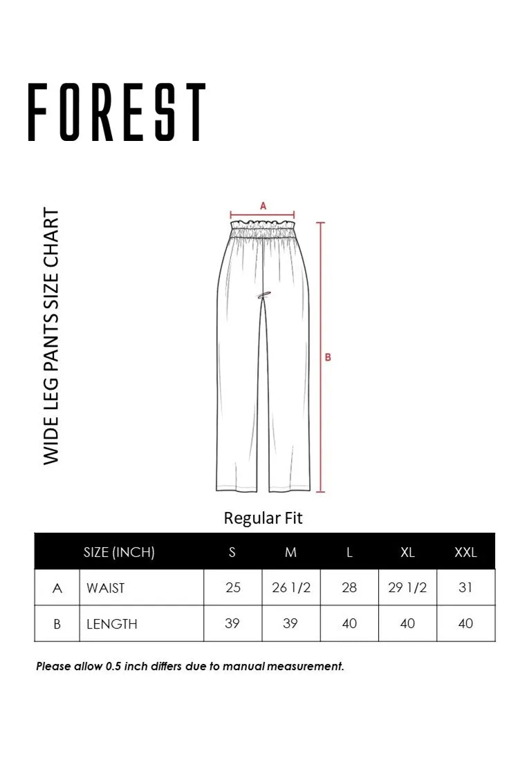 Forest Ladies Paperbag Waist Woven Wide Leg Women Pants | Seluar Perempuan Palazzo - 810481