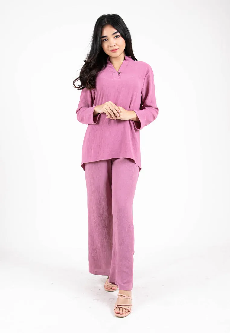 Forest Ladies Paperbag Waist Woven Wide Leg Women Pants | Seluar Perempuan Palazzo - 810481