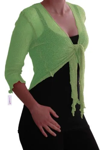 Foxy Mesh Knit Tie Front Cardigan