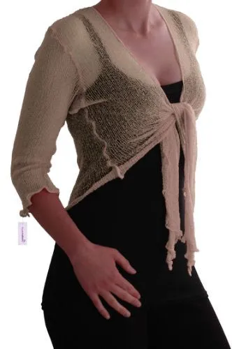 Foxy Mesh Knit Tie Front Cardigan