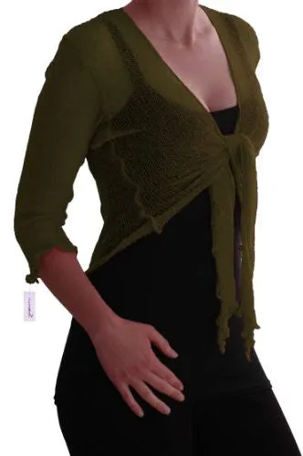 Foxy Mesh Knit Tie Front Cardigan