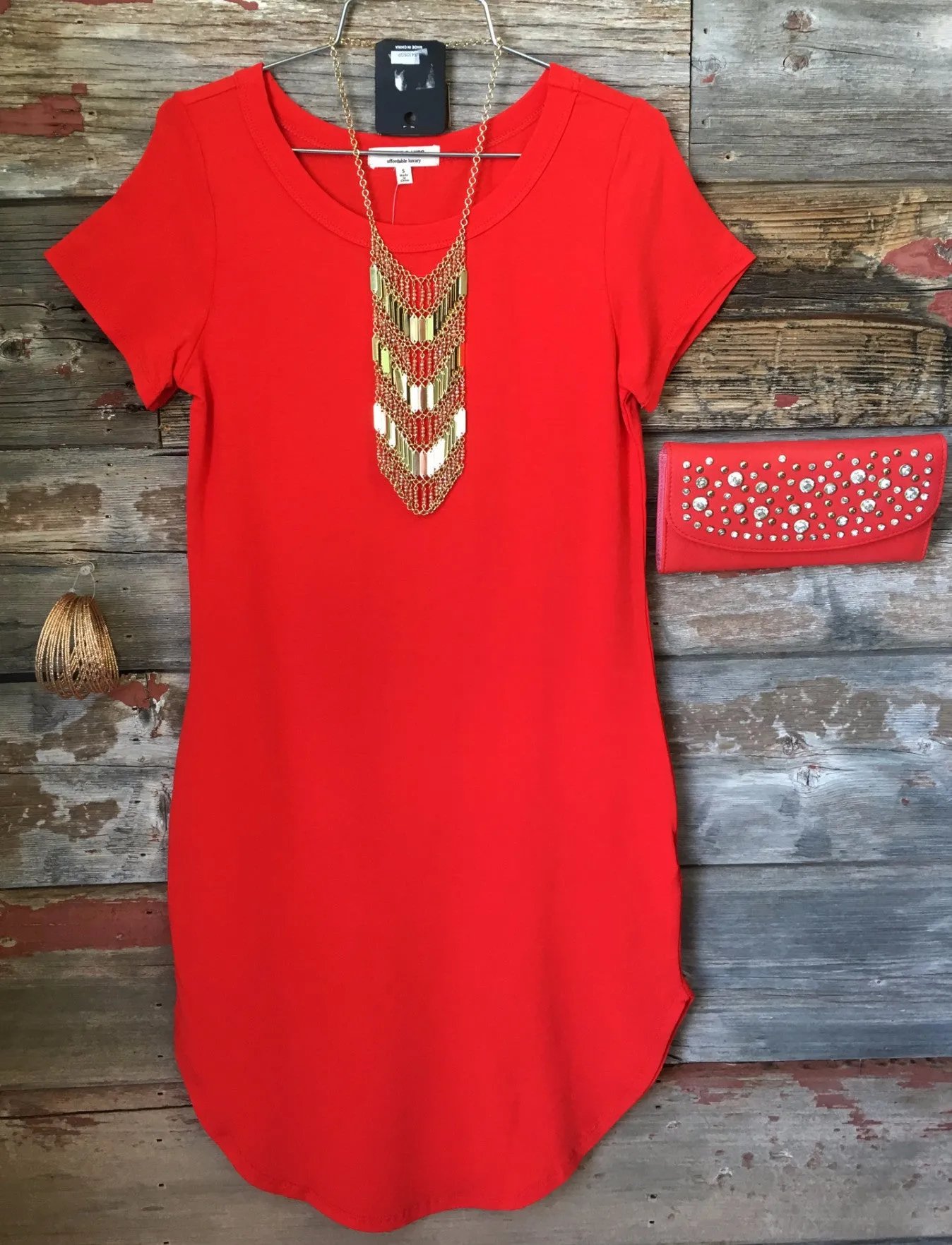 Fun in the Sun Tunic Dress: Red