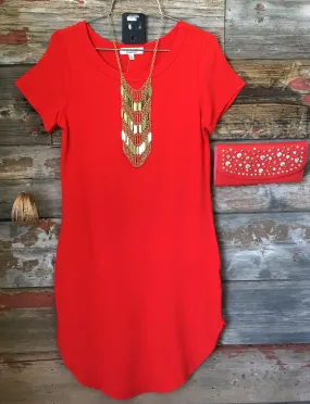 Fun in the Sun Tunic Dress: Red