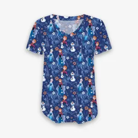 Gifts Galore Arendelle - Women's Printed Bamboo Short Sleeve Top