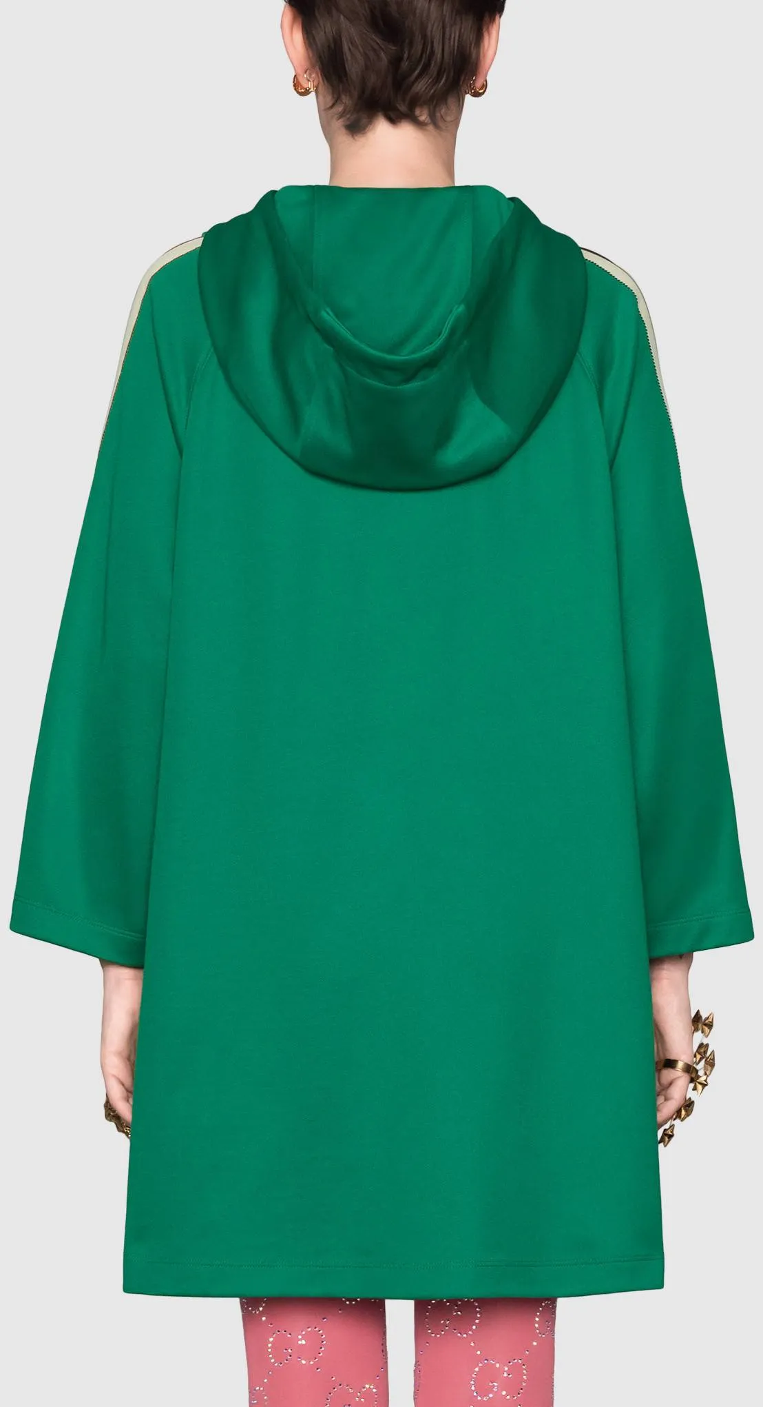 Hooded Jersey Dress, Green