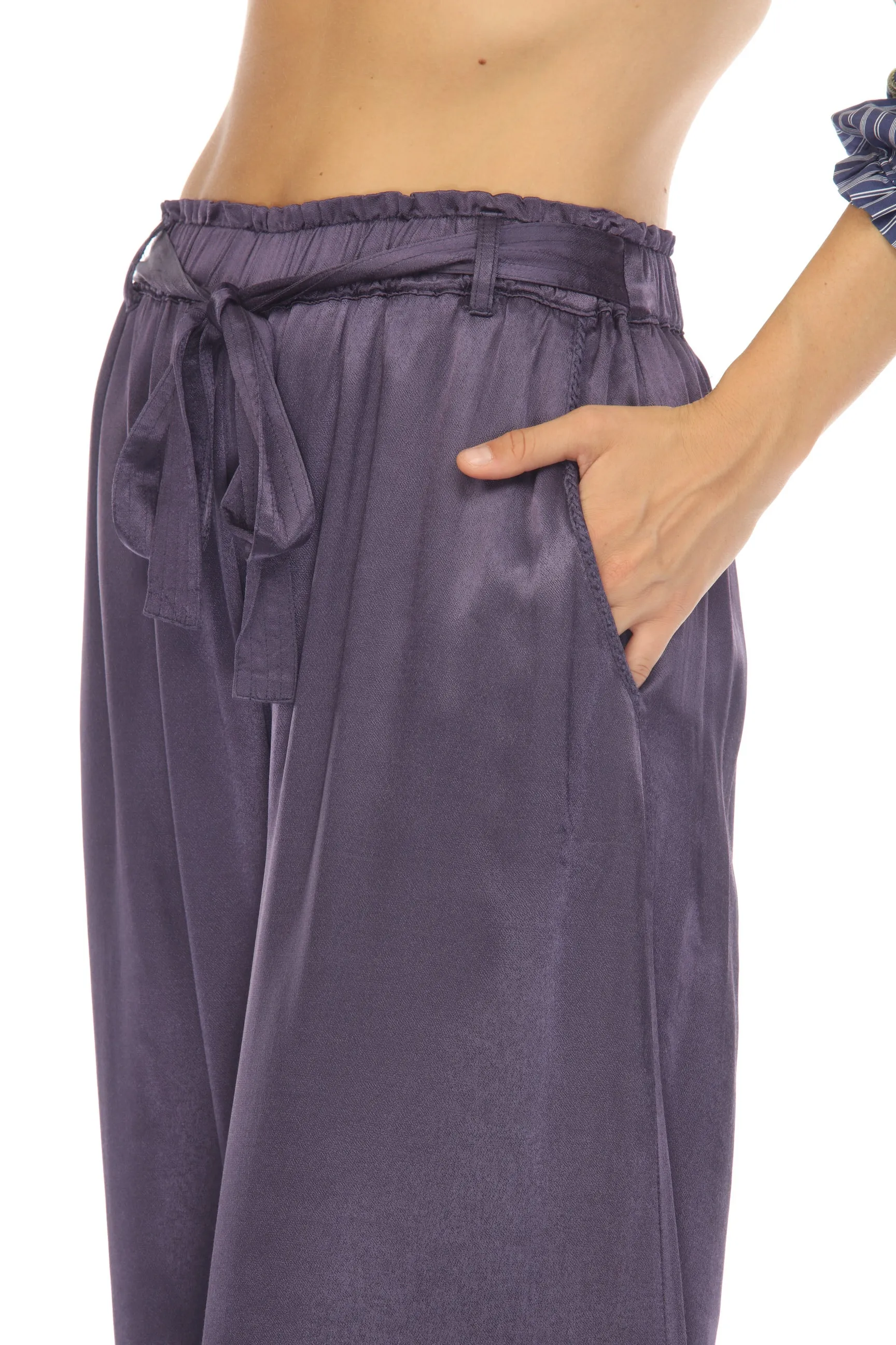 Johnny Was Workshop Didiana Belted Wide-Leg Paperbag Pants W67922 Boho Chic