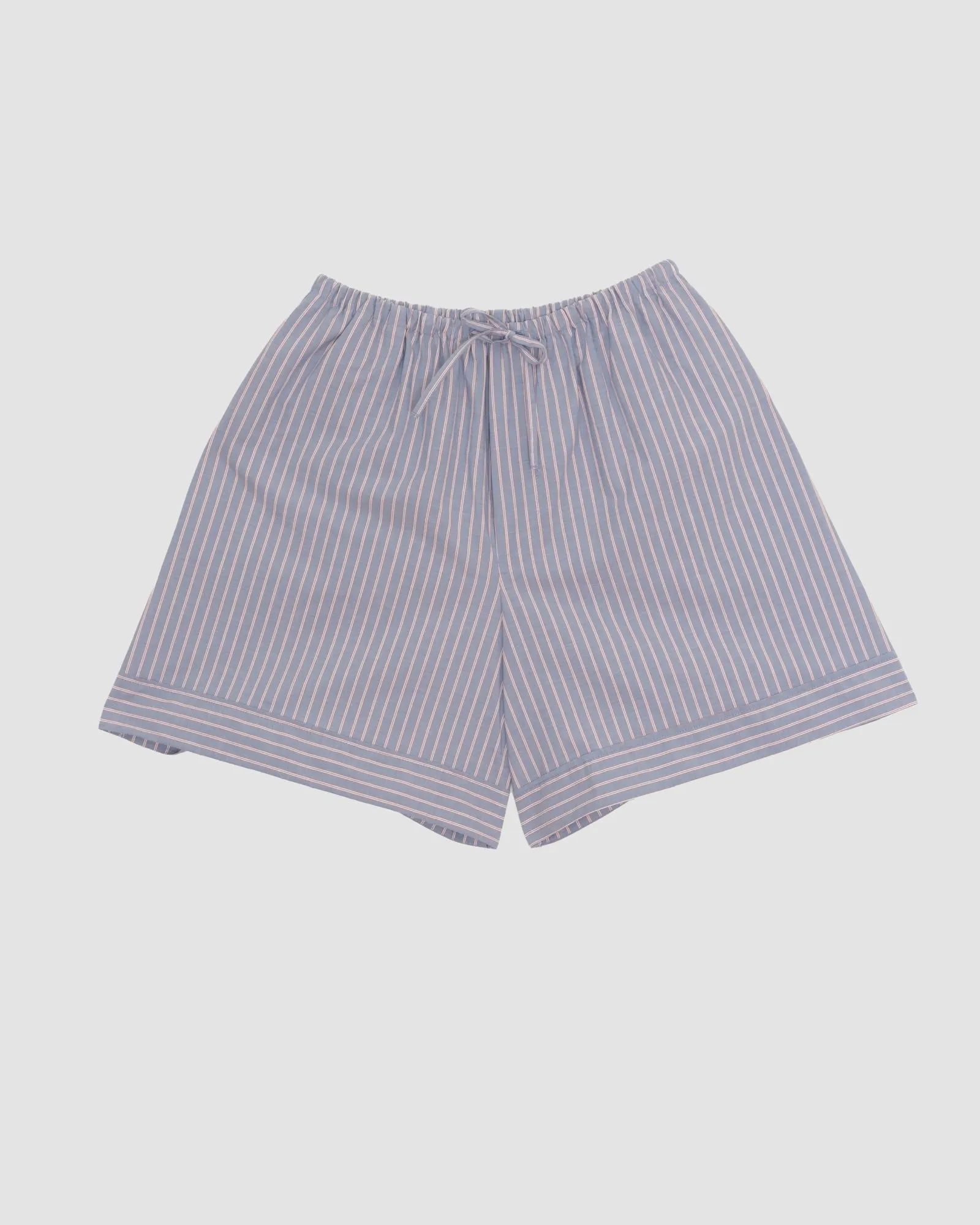 Limber Shorts - Organic Cotton Poplin - Red Blue Stripe