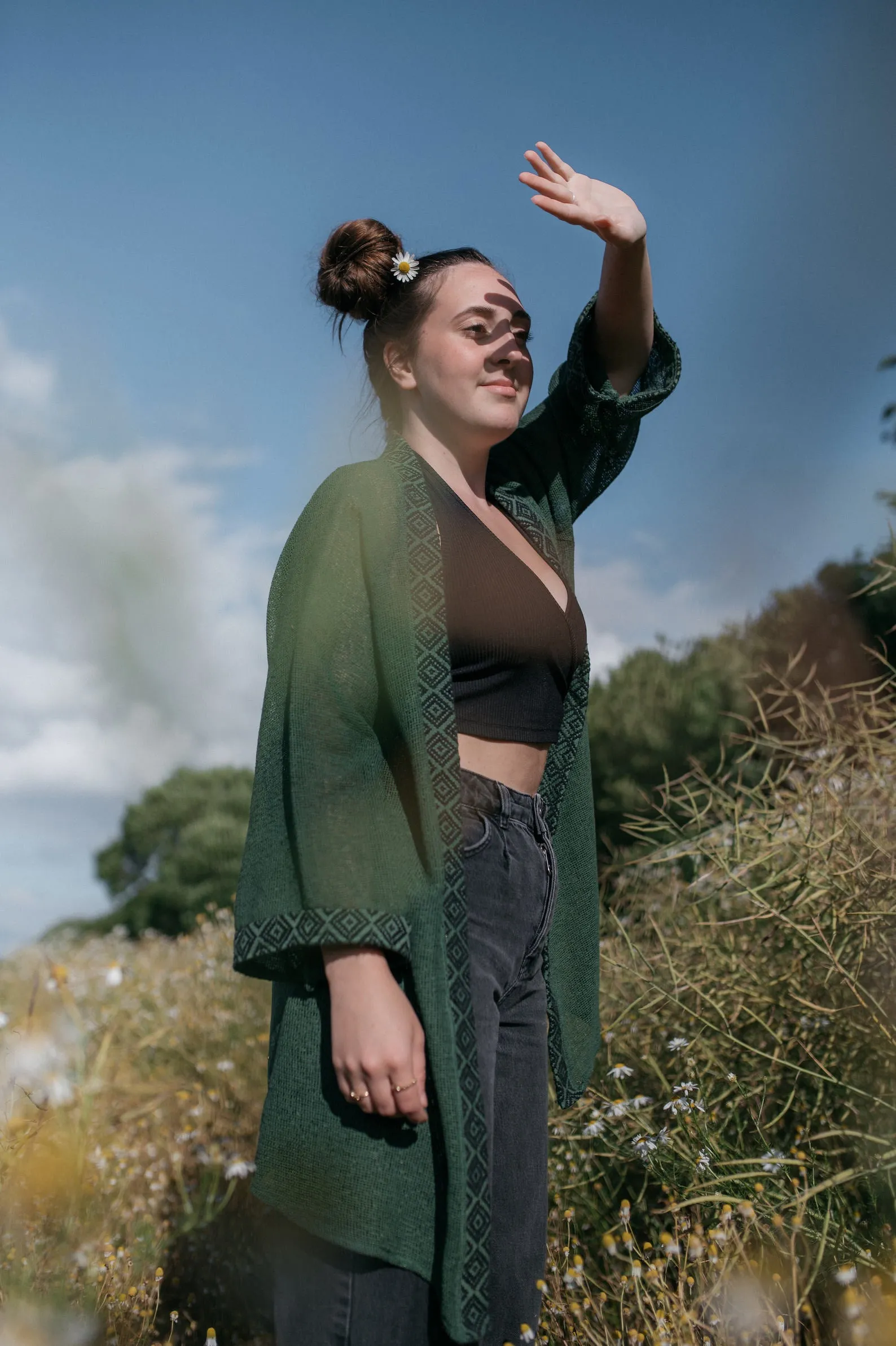 Mesh Cardigan ~ FOREST FERN