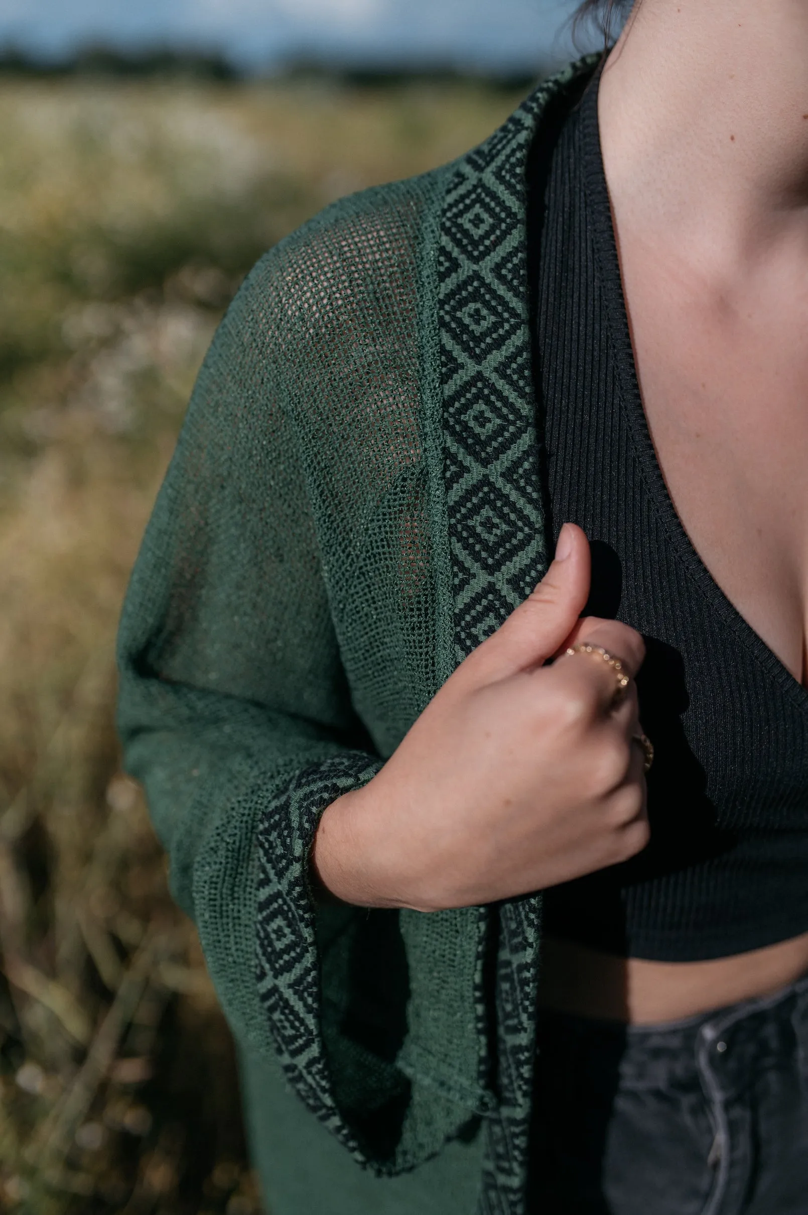 Mesh Cardigan ~ FOREST FERN