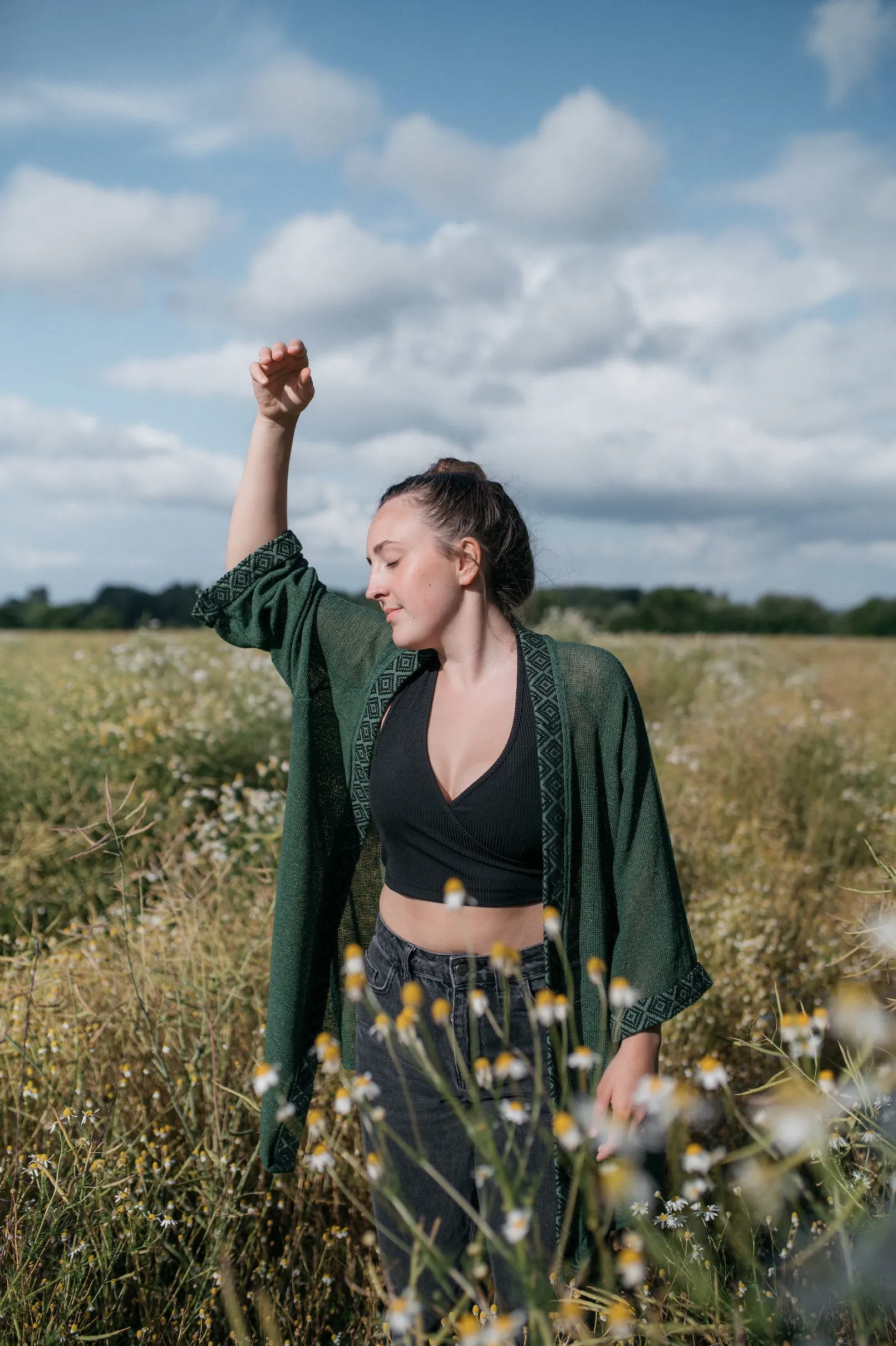 Mesh Cardigan ~ FOREST FERN