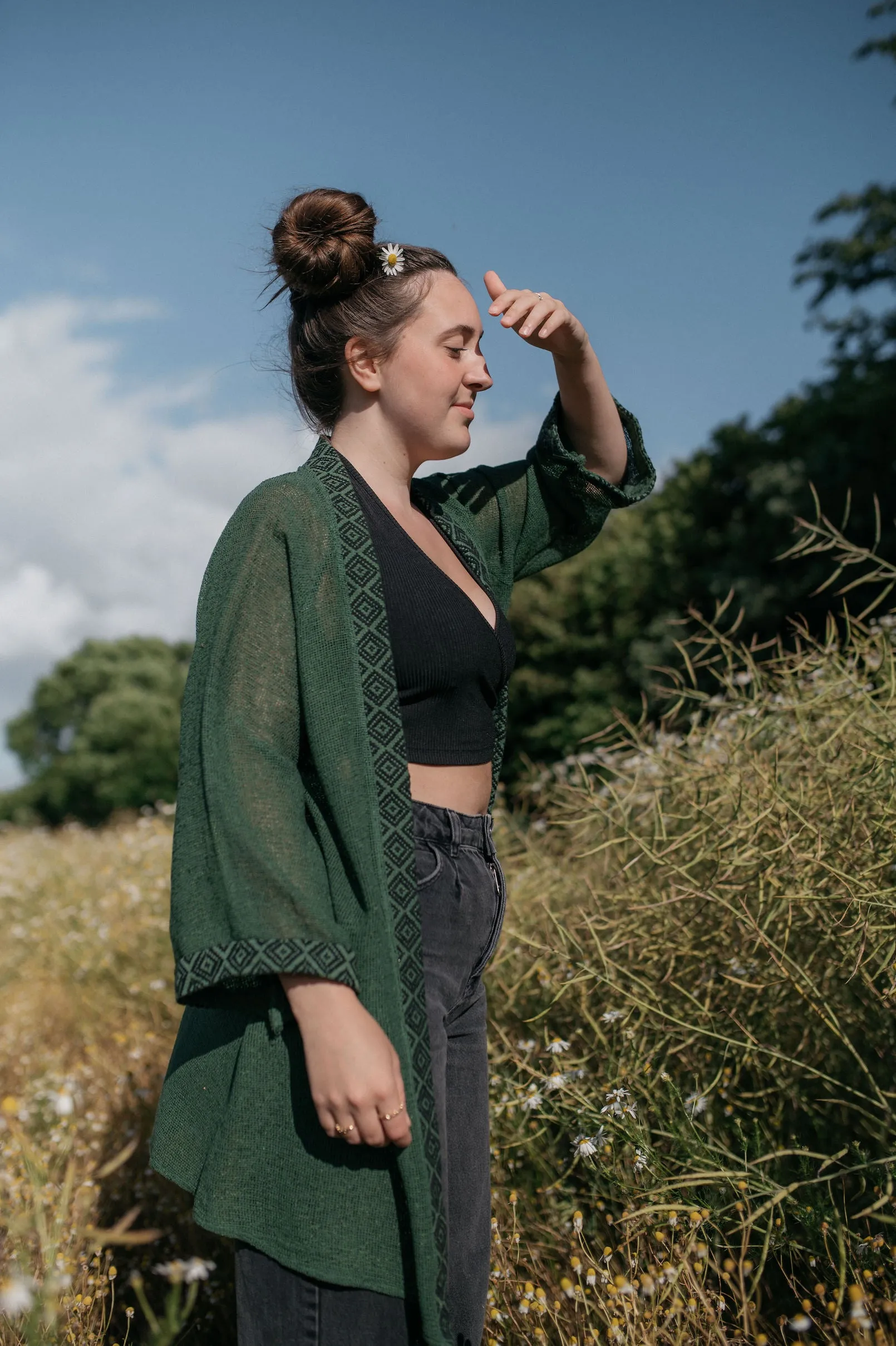 Mesh Cardigan ~ FOREST FERN