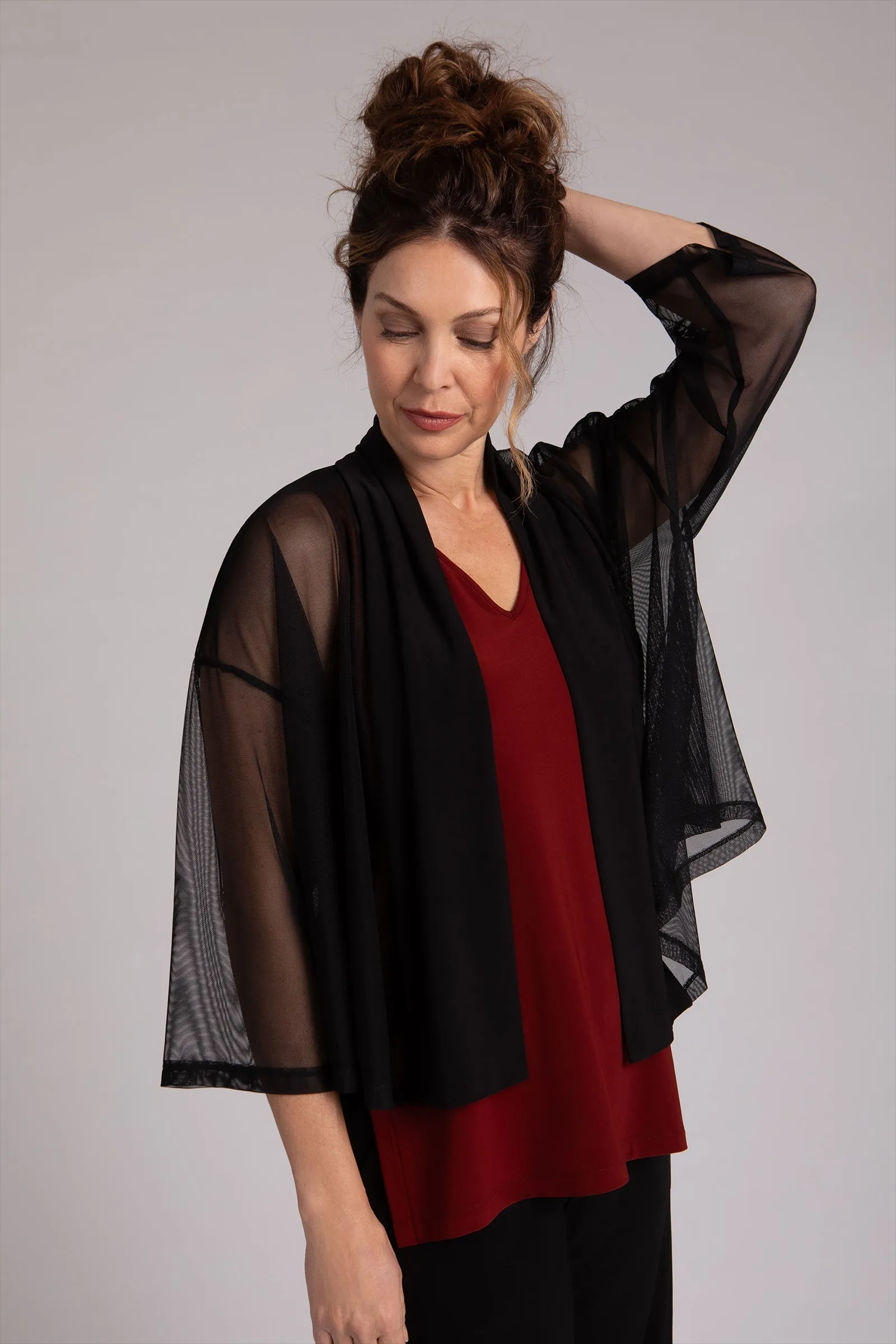 Mesh Mezza Luna Cardigan | Black