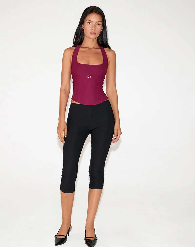 Nasya Halter Top in Tailoring Burgundy