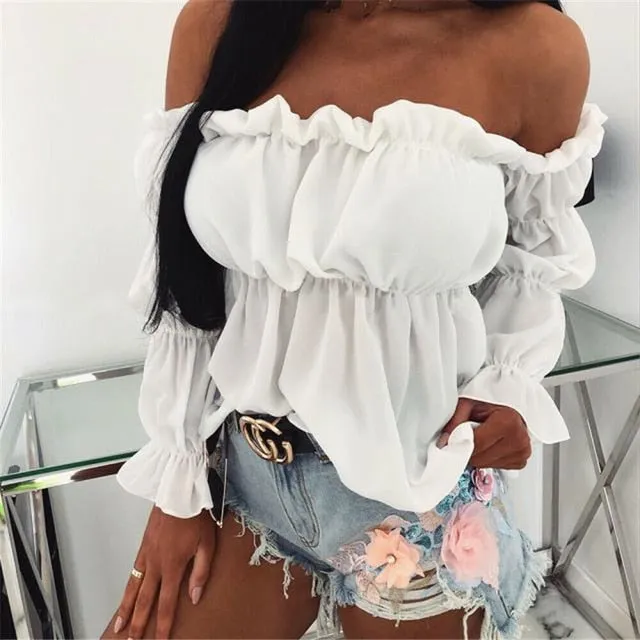 Off Shoulder long sleeve Blouse