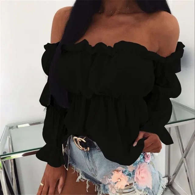 Off Shoulder long sleeve Blouse