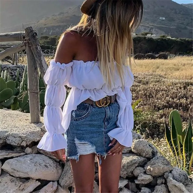 Off Shoulder long sleeve Blouse