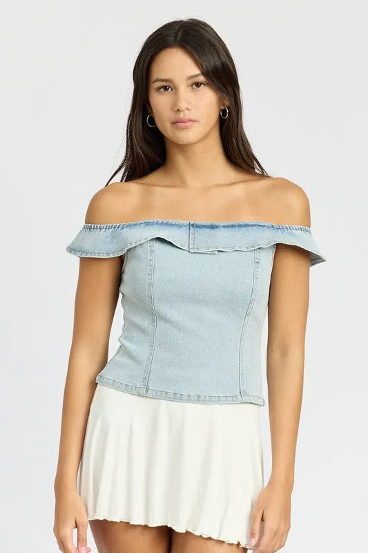 Off the Shoulder Denim Top