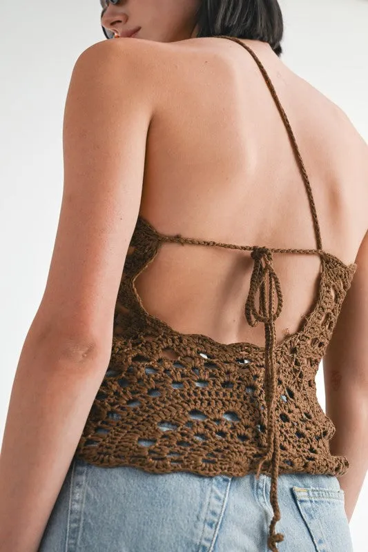 ONE SHOULDER STRAP CROCHET TOP